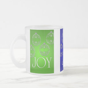 Caneca De Café Vidro Jateado Joy Ornaments on jewel tones elegant