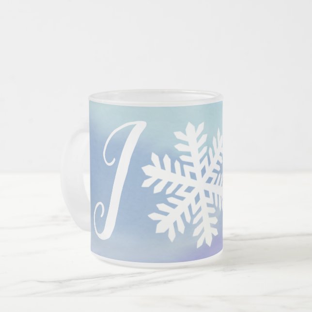 Caneca De Café Vidro Jateado Joy Snowflake (Frente Esquerda)