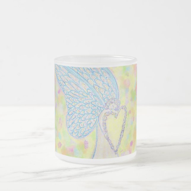 Caneca De Café Vidro Jateado Joy White Guardian Angel Art Fosco Cup (Centro)