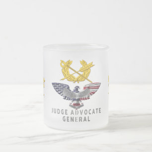 Caneca De Café Vidro Jateado Juiz do Exército Advocate Geral JAG Corps