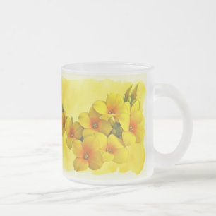 Caneca De Café Vidro Jateado Kalanchoe Amarelo - Sol Suculente
