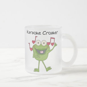 Caneca De Café Vidro Jateado Karaoke Croaker