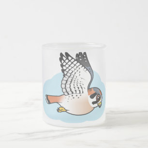 Caneca De Café Vidro Jateado Kestrel americano em vôo