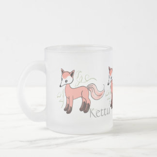 Caneca De Café Vidro Jateado Kettu -- Fox finlandês bonito