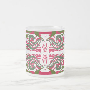 Caneca De Café Vidro Jateado Khokhloma Exotique