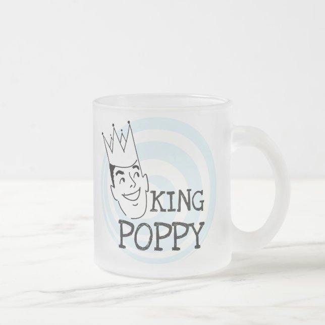 Caneca De Café Vidro Jateado King Poppy T-shirts e Gifts (Direita)