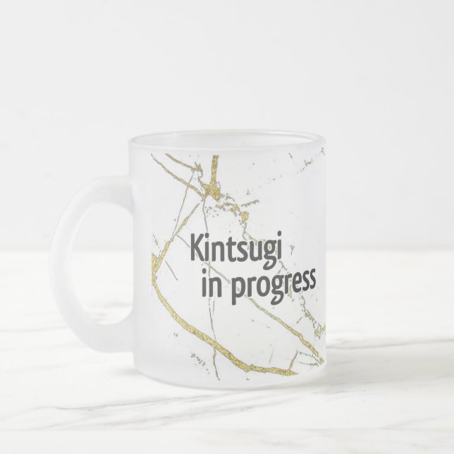 Caneca De Café Vidro Jateado Kintsugi mug crystal (Esquerda)