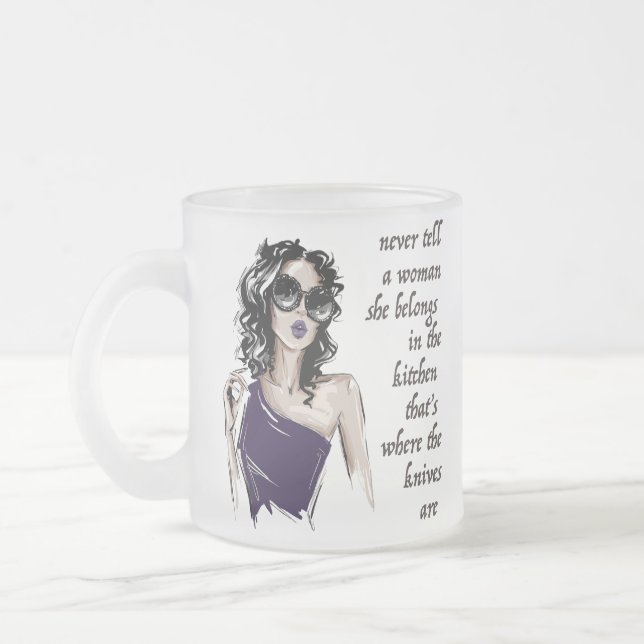 Caneca De Café Vidro Jateado Knives de cozinha pertencem (Esquerda)