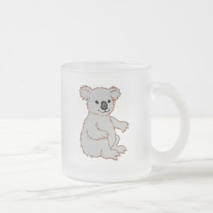 Caneca De Café Vidro Jateado KOALA do jardim zoológico