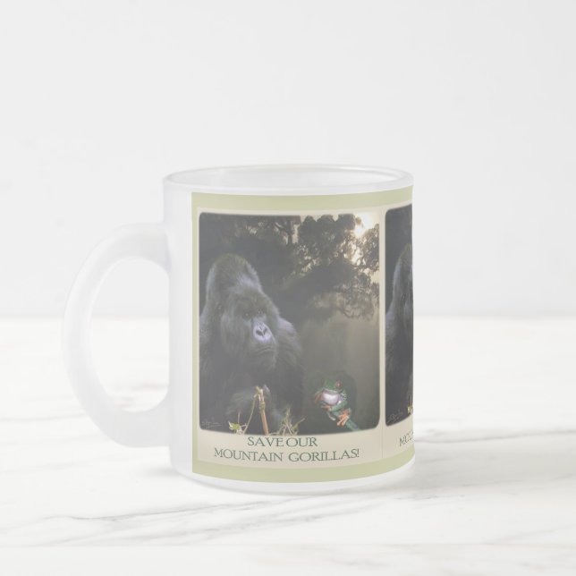 Caneca De Café Vidro Jateado Kunga Mountain Gorilla (Esquerda)