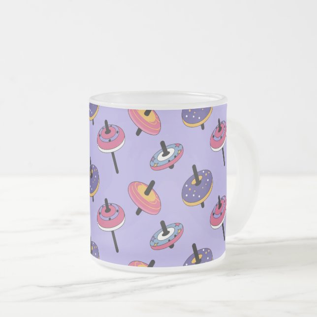 Caneca De Café Vidro Jateado Lã de Lavanda de Toques (Frente Esquerda)