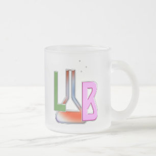 CANECA DE CAFÉ VIDRO JATEADO LABORATÓRIO DO LOGOTIPO DA GARRAFA DO LABORATÓRI