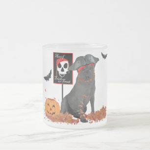 Caneca De Café Vidro Jateado Labrador Retriever Preto Pirata
