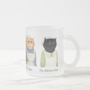 Caneca De Café Vidro Jateado LADY GATO Fosco Vidro Manga + Texto
