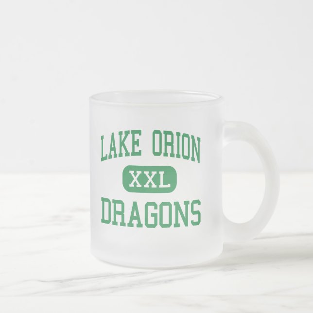Caneca De Café Vidro Jateado Lago Orion - dragões - alto - lago Orion Michigan (Direita)