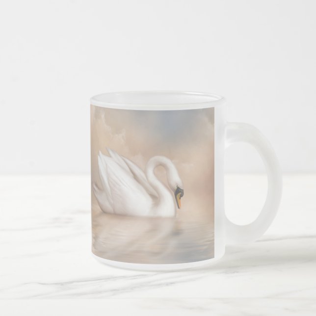 Caneca De Café Vidro Jateado Lago swan (Direita)