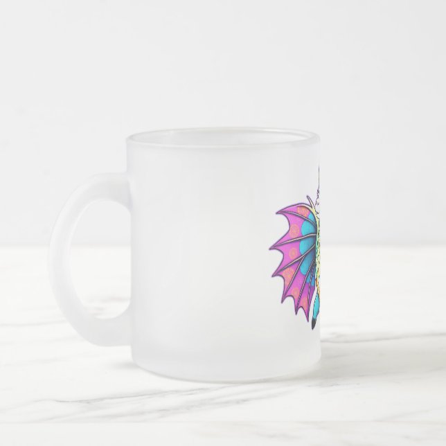 Caneca De Café Vidro Jateado lama dragon, fofo capricho (Esquerda)