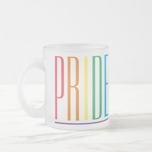 Caneca De Café Vidro Jateado Lâmina de vidro do Fosco PRIDE (Esquerda)