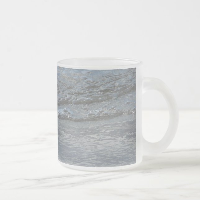 Caneca De Café Vidro Jateado Lapidação de água na fotografia Abstrato da praia (Direita)