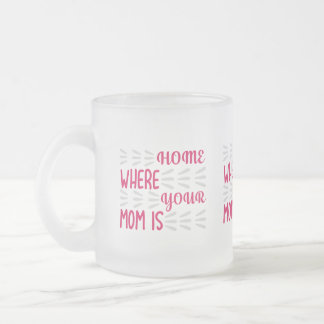 Caneca De Café Vidro Jateado Lar é Onde Sua Mãe Está Tipografia Doce Café