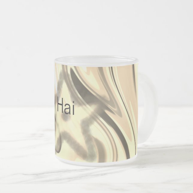 CANECA DE CAFÉ VIDRO JATEADO LARANJA BOM DIA MUG (Frente Esquerda)