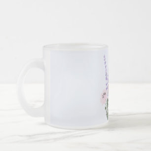 Caneca De Café Vidro Jateado Lavanda de café