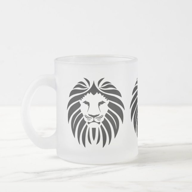 Caneca De Café Vidro Jateado Leão, Leão Mane, Orgulho, Safari (Esquerda)