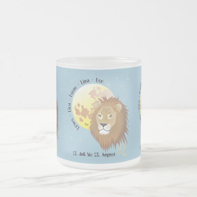 Caneca De Café Vidro Jateado Leão - Sternzeichen taça (Centro)