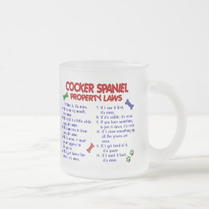 Caneca De Café Vidro Jateado Leis 2 da propriedade de COCKER SPANIEL