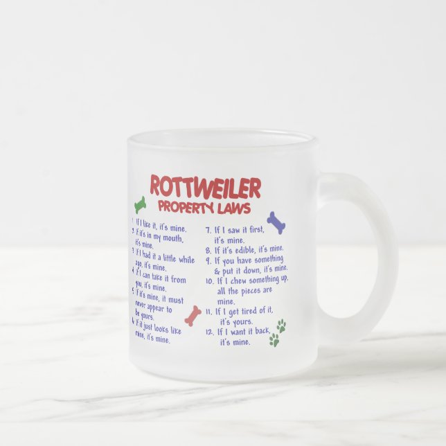 Caneca De Café Vidro Jateado Leis 2 da propriedade de ROTTWEILER (Direita)