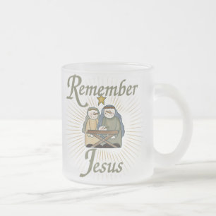 Caneca De Café Vidro Jateado Lembre de Jesus