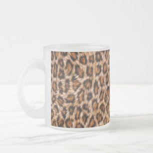 Caneca De Café Vidro Jateado Leopard Jaguar Cat Brown fur Pattern-24609 Café