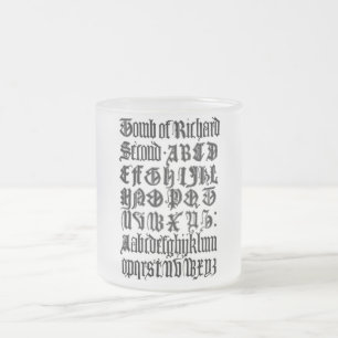 Caneca De Café Vidro Jateado Letras Góticas Mug