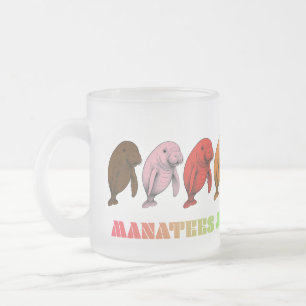 Caneca De Café Vidro Jateado LGBTQIA+ Manatees só quer um abraço