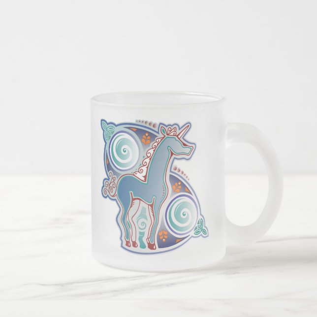 Caneca De Café Vidro Jateado Licorne celtique (Direita)