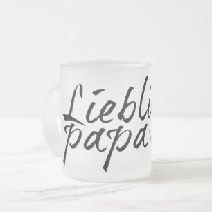 Caneca De Café Vidro Jateado Lieblingspapa - Schwarzer Schriftzug 00001