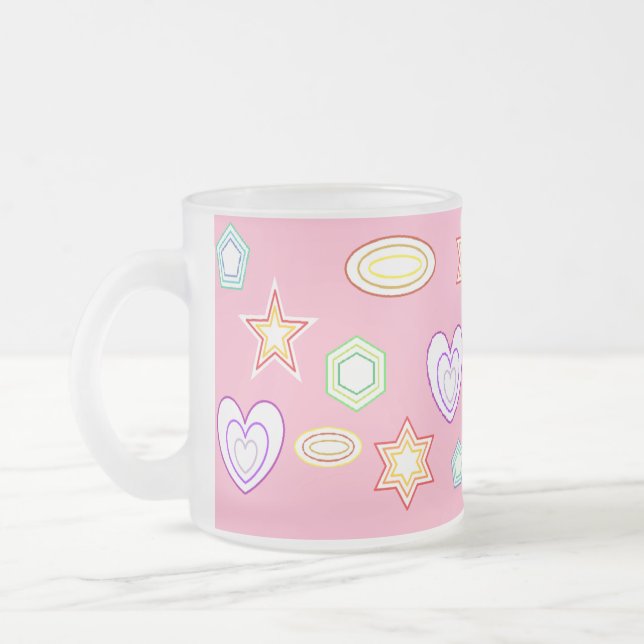 Caneca De Café Vidro Jateado Light Pink shapes mug (Esquerda)