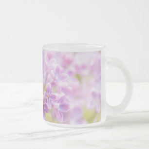 Caneca De Café Vidro Jateado Lilac Flowers Mist