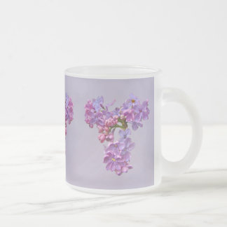 Caneca De Café Vidro Jateado Lilases em Springtime