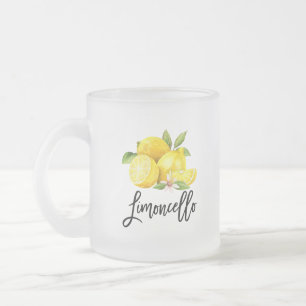 Caneca De Café Vidro Jateado Limoncello Limons Fosco Vidro
