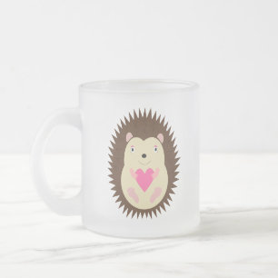 Caneca De Café Vidro Jateado Lindo Bebê Meninaouriço-Cacheiro Rosa