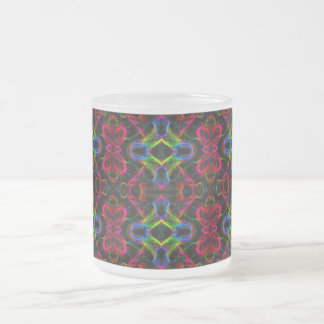 Caneca De Café Vidro Jateado Linhas abstratas coloridas fofas