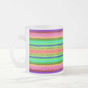 Caneca De Café Vidro Jateado Linhas abstratas coloridas fofas