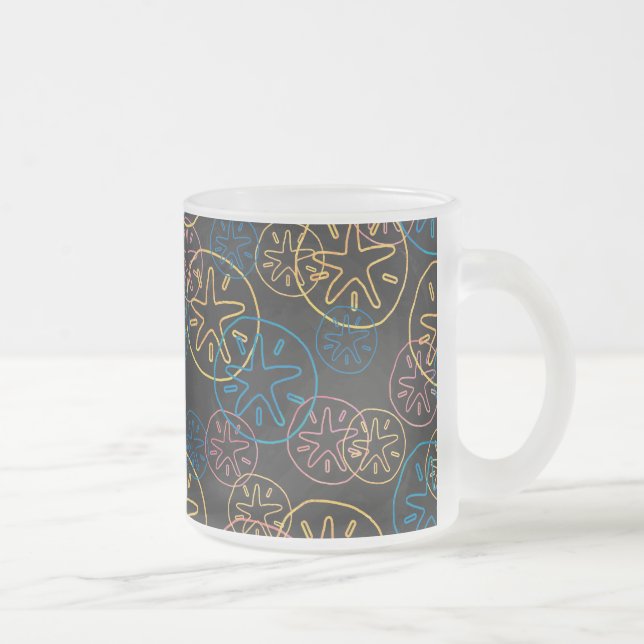 Caneca De Café Vidro Jateado Linhas de Dólar de Areia Vermelho Amarelo Azul (Direita)