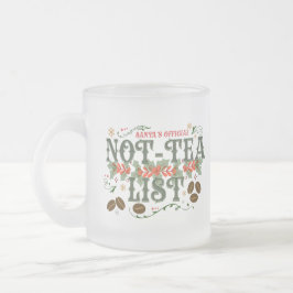Caneca De Café Vidro Jateado Lista Oficial de Não-Chá do Papai Noel Natal Conge