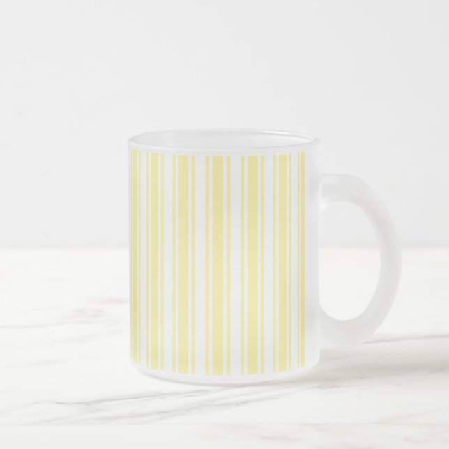 Caneca De Café Vidro Jateado Listras amarelas e brancas de doce (Direita)