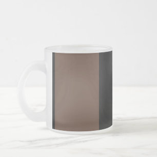 Caneca De Café Vidro Jateado Listras castanhas, pretas e brancas