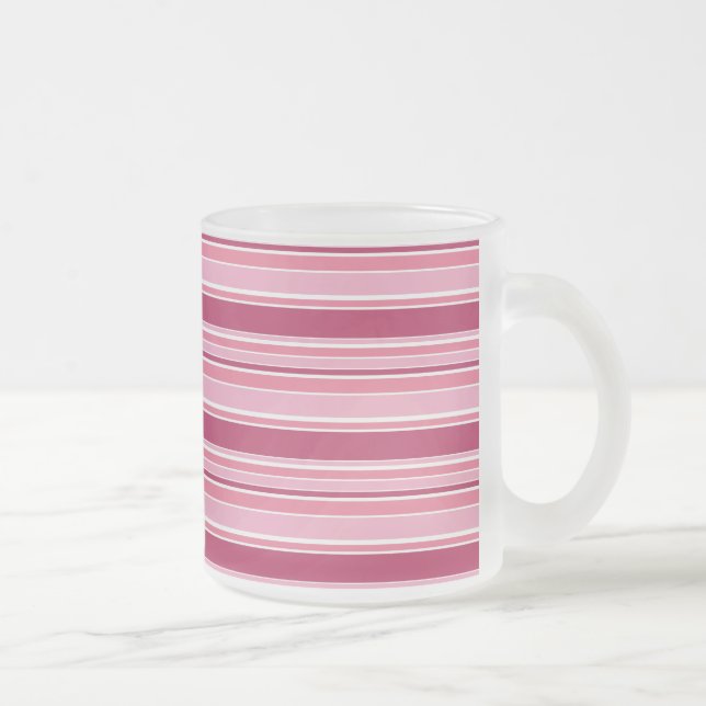 Caneca De Café Vidro Jateado Listras cor-de-rosa (Direita)