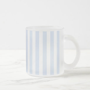 Caneca De Café Vidro Jateado Listras de doce, azuis e brancas