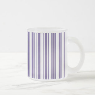 Caneca De Café Vidro Jateado Listras de doces ultra-violetas e brancas